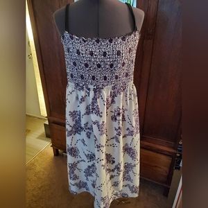 Vintage Black White Foral Sun Dress